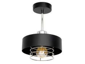 Czarny plafon 1xE27 | Trzy wysokości: niski, średni, wysoki | Złoto/Srebro | Lampa sufitowa z Polski 