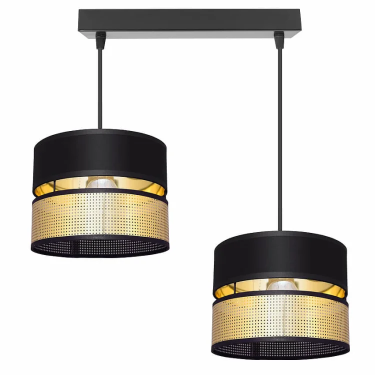 Lampa sufitowa Electra 7157-Z abażury czarne ze złotem