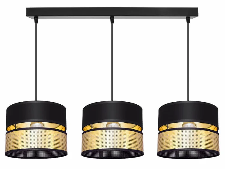 Lampa sufitowa Electra 7153/2-Z abażury czarne ze złotem