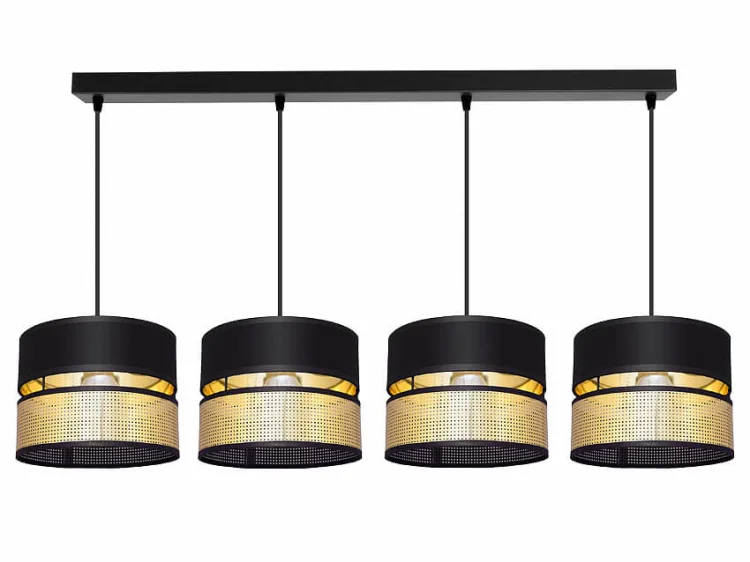 Lampa sufitowa Electra 7155-Z abażury czarne ze złotem