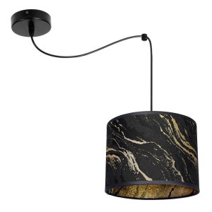 Lampa wisząca Lava Lux 1 – pająk czarno-złoty | Lampa z abażurem na długim przewodzie | Polski design