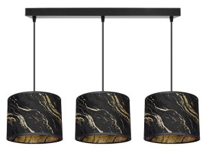 Lampa wisząca Lava Lux listwa 3 – czarno-złota elegancja | Designerska lampa nad stół, do salonu, kuchni | Polska produkcja