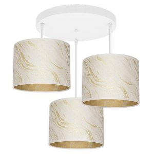 Lampa sufitowa Lava Lux 3-punktowa biało-beżowa ze złotym wnętrzem