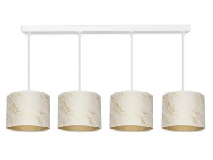 Lampa sufitowa Lava Lux 4-punktowa żyrandol biało-beżowy złoty do salonu, jadalni, kuchni | Produkt polski