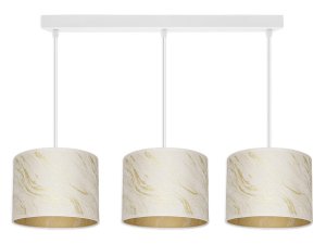 Lampa sufitowa Lava Lux 3-punktowa żyrandol biało-złoty na listwie