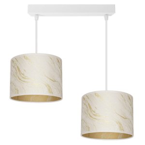 Lampa sufitowa Lava Lux 2-punktowa żyrandol biało-złoty