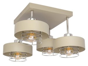 Beżowa lampa sufitowa plafon 4xE27 Maya | Złoto/Srebro/Miedź | Polski design