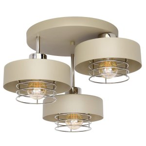 Beżowa lampa sufitowa plafon 3xE27 Maya | Złoto/Srebro/Miedź | Polski design