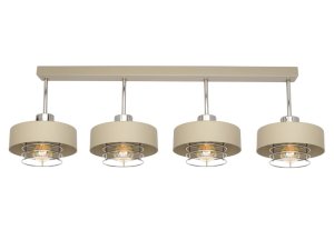 Beżowy plafon listwa 4xE27 Maya | Złoto/Srebro/Miedź | Polski design