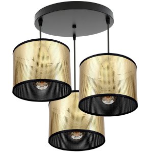 Żyrandol Montana 3 – lampa sufitowa ze złotymi abażurami 5046-Z