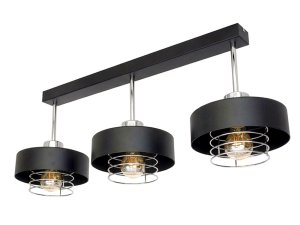 Czarny plafon listwa 3xE27 Maya | Złoto/Srebro | Polski design