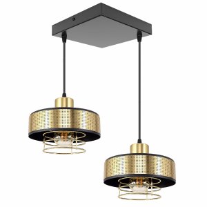 Lampa sufitowa 2 Maya 2258-Z-LUX czarna ze złotem