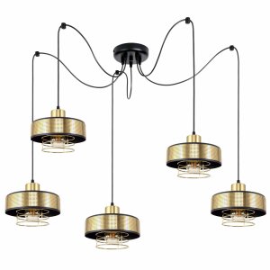 Lampa sufitowa pająk 5 Maya 2250-Z-LUX czarny ze złotem