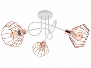 Lampa sufitowa stylowa czarna-biała z miedzianymi złotymi srebrnymi abażurami 3 Kali 1413KM LOFT LED 