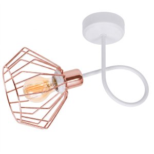 Lampa sufitowa stylowa czarna-biała z miedzianym, złotym lub srebrnym abażurem 1 Kali 1411KM LOFT LED      