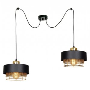 Lampa Wisząca Pająk 2-punktowa LUMINA – Loftowa, Metal z Siatką (Różne kolory) 8652