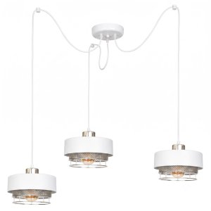 Lampa Wisząca Pająk 3-punktowa LUMINA – Loft, Metalowa z Siatką (Wybór Kolorów) 8653-BS