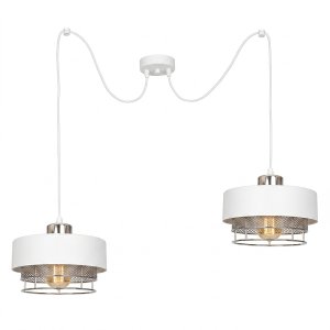 Lampa Wisząca Pająk 2-punktowa LUMINA – Loftowa, Metal z Siatką (Różne kolory) 8652-BS