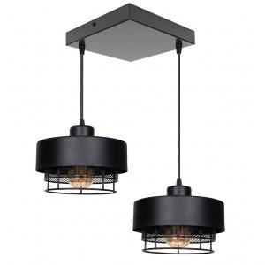 Lampa 2 wisząca LUMINA – Nowoczesna, Metalowa, Nad Wyspę i Stół (Różne kolory) 8658 czarna, biała