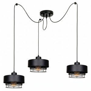 Lampa Wisząca Pająk 3-punktowa LUMINA – Loft, Metalowa z Siatką (Wybór Kolorów) 8653-CC