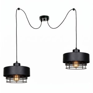 Lampa Wisząca Pająk 2-punktowa LUMINA – Loftowa, Metal z Siatką (Różne kolory) 8652-CC