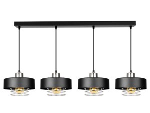 Lampa sufitowa 4 Maya 2255-CS czarna ze srebrem