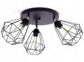Lampa sufitowa plafon żyrandol 3 klosze druciak na przegubie