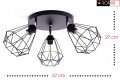 Lampa sufitowa plafon żyrandol 3 klosze druciak na przegubie