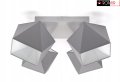 Lampa sufitowa serii Tola, z 4 kolorowymi abażurami diament na przegubach TYP:1106