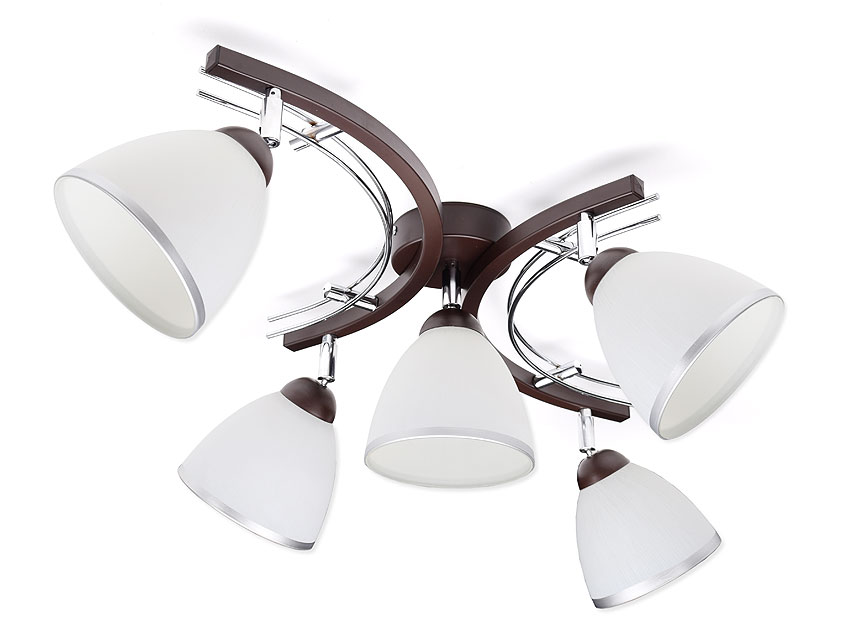 Żyrandol, plafon, lampa sufitowa 5cio kloszowa Zuza z kloszami kubek