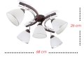 Żyrandol, plafon, lampa sufitowa 5cio kloszowa Zuza z kloszami kubek