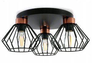 Lampa sufitowa Rega 3 klosze druciane loft 1303