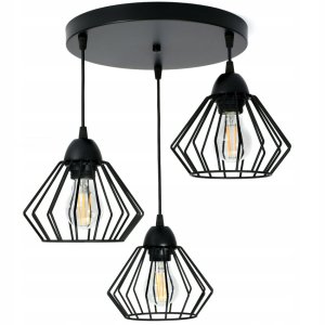 Lampa sufitowa Kali 3 klosze druciane z regulacją na kablu 1203k