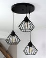 Stylowa lampa wisząca serii Kali TYP:1203-K, 3 abażury brylant
