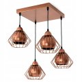 Stylowa lampa wisząca serii Gama TYP:1404-K, 4 abażury druciane brylant