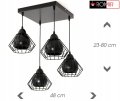 Stylowa lampa wisząca serii Gama TYP:1404-K, 4 abażury druciane brylant