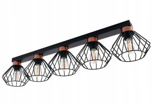 Lampa sufitowa Rega 5 kloszy drucianych loft 1305