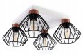 Stylowa lampa sufitowa serii Rega TYP:1304, 4 abażury druciane brylant
