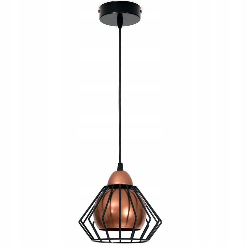 Stylowa lampa wisząca serii Gama TYP:1401-K, 1 abażur druciany brylant