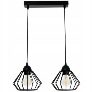 Lampa sufitowa Kali 2 klosze druciane z regulacją na kablu 1310k
