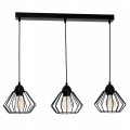 Stylowa lampa wisząca serii Kali TYP:1309-K, 3 abażury druciane brylant