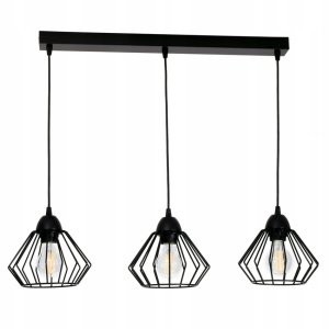 Lampa sufitowa Kali 3 klosze druciane z regulacją na kablu 1309k