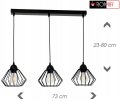 Stylowa lampa wisząca serii Kali TYP:1309-K, 3 abażury druciane brylant