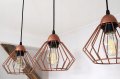 Stylowa lampa wisząca serii Kali TYP:1309-K, 3 abażury druciane brylant