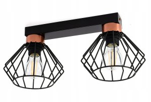 Lampa sufitowa Rega 2 klosze druciane loft 1307