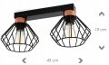 Stylowa lampa wisząca serii Rega TYP:1307, 2 abażury druciane brylant