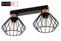 Stylowa lampa wisząca serii Rega TYP:1307, 2 abażury druciane brylant
