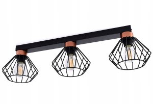 Lampa sufitowa Rega 3 klosze druciane loft 1306