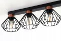 Stylowa lampa wisząca serii Rega TYP:1306, 3 abażury druciane brylant
