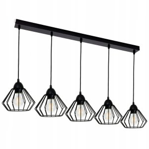 Lampa sufitowa Kali 5 kloszy drucianych z regulacją na kablu 1305k